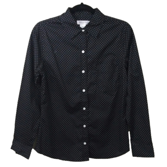 Isaac Mizrahi Blue Polka Dot Button Down Shirt - Picture 1 of 7